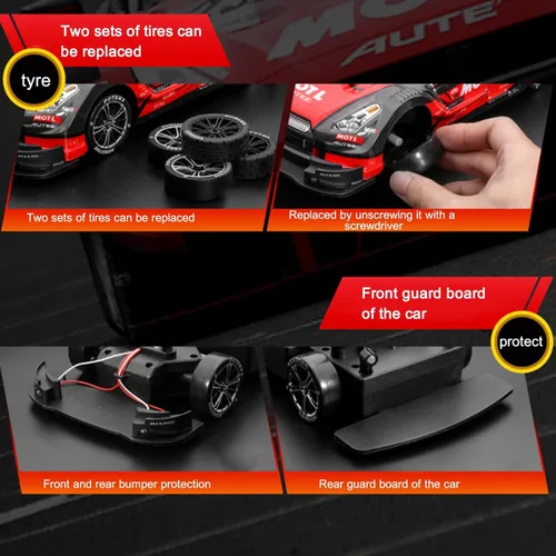 Miniatura 5 de GoolRC Coche de Deriva RC, Escala 1:16 4WD 40KM/H Coche de Carreras RC de Alta Velocidad, 2.4GHz Eléctrico Deportivo de Deriva con Faro, Neumáticos