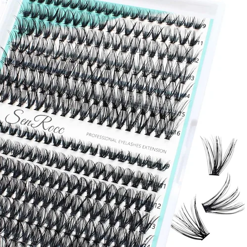Miniatura 20 de Extensiones de racimos de pestañas, 240 unidades, extensiones de pestañas largas individuales 40D, aspecto natural, pestañas de imitación de visón