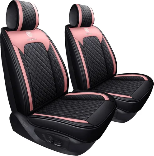 Miniatura 16 de 2 fundas de piel para asientos delanteros de automóvil, impermeables, acolchadas, ajuste universal
