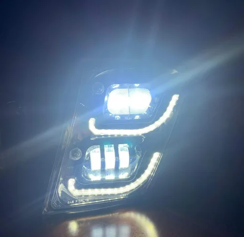 Miniatura 7 de QSC Truck Parts faros delanteros LED de alto rendimiento negros con señales de giro secuenciales + juego de luces antiniebla LED izquierda y derecha