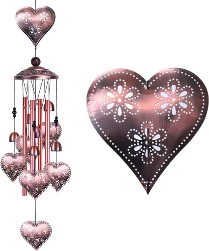 Miniatura 12 de Campanillas de viento de búho para decoración de interiores y exteriores, con 4 tubos de aluminio, 6 campanas, 7 búhos, 37 pulgadas, impermeables