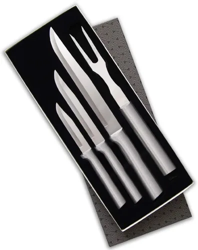 Rada Cubiertos Prepare Then Carve Carve Set de regalo de cuchillo de tallar - Cuchillas de acero inoxidable con asas de aluminio plateado