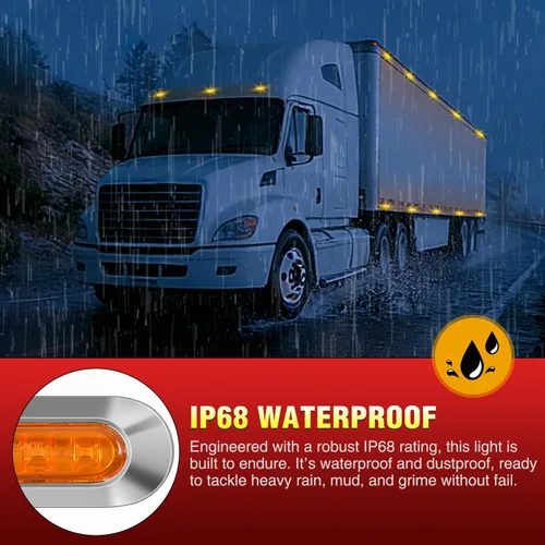 Miniatura 5 de Nilight 10 luces de marcador laterales ovaladas ámbar, 4 LED de 3.7 pulgadas, IP68 impermeable DC 12-24V con bisel cromado, universal