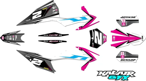 Miniatura 4 de Kit de gráficos para KTM Motocross 4-Stroke 250 SX-F, 350 SX-F y 450 SX-F años 2019, 2020, 2021 y 2022 Razor Series Azul-Verde 16 Mil – Adhesivos