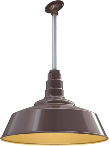 Miniatura 56 de Steel Lighting Co. Manhattan Warehouse Light Lámpara colgante montada en el techo Cúpula de 20 pulgadas Montaje al ras Luz de granero