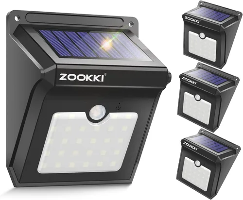 Miniatura 9 de Upgraded 28 LEDs Wireless Sensor de movimiento solar luz recargable impermeable luces de seguridad Potente Para al aire última intervensión Patio