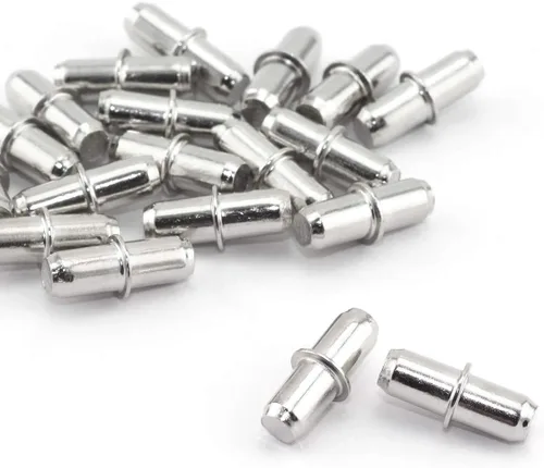 Miniatura 2 de 20 piezas de 0.197 x 0.630 in para estantes con acabado niquelado ajustable, soporte para estantes de muebles, armario, armario, estantería