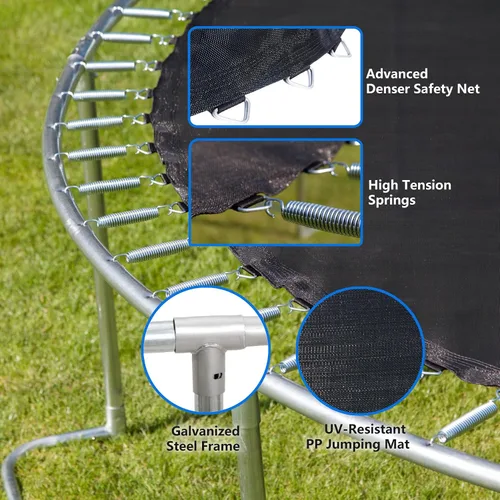 Miniatura 5 de SkyBound Trampolín para exteriores de 6 pies, 12 pies y 14 pies con recinto de red, trampolines recreativos para niños y adultos, patas