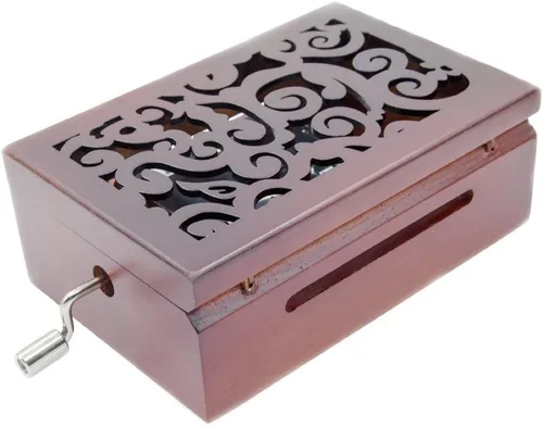 Miniatura 8 de FnLy Caja musical de madera tallada vintage de 30 notas, caja de regalo de música con manivela de mano, crea tu propia melodía musical Nota Sy-30