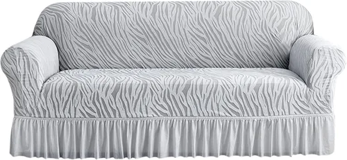 Miniatura 14 de MBROS Funda de sofá con falda, funda de sofá de alta elasticidad, protector de muebles para sala de estar, tela elástica de elastano, funda de sofá