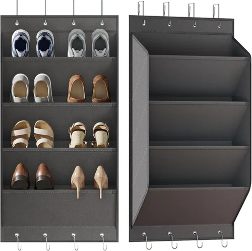 Miniatura 9 de WVM Organizador de zapatos sobre la puerta con 35 bolsillos de malla transpirable, organizador de zapatos colgante para puerta con 4 ganchos