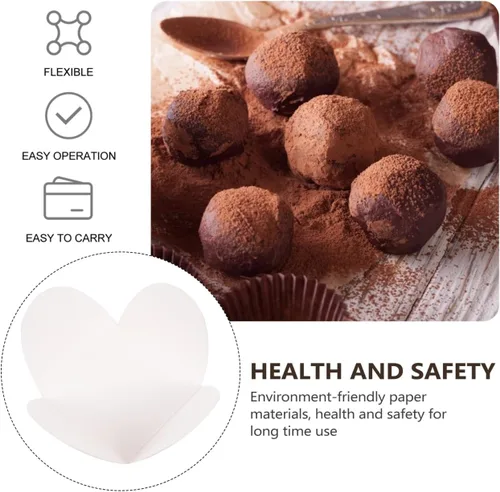 Miniatura 9 de 100 piezas de envoltorios de trufas para tazas de papel de chocolate para el día de San Valentín, tazas de trufas de dulces, suministros