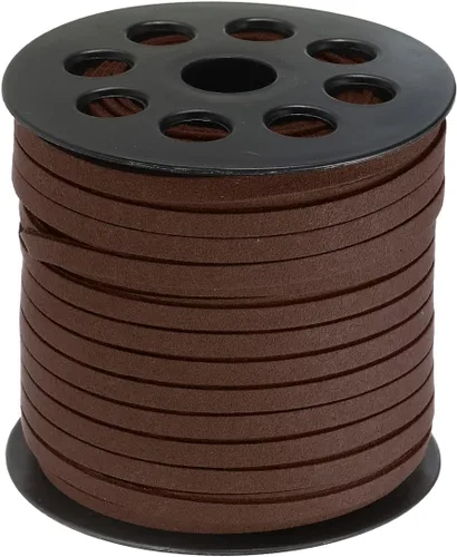 Miniatura 3 de uxcell Cordón de gamuza, 50 yardas, 0.197 in, cuerda de hilo de cuero plana para bolso, bolso, cordones de zapatos, manualidades, fabricación