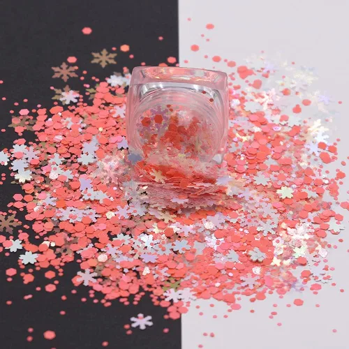 Miniatura 12 de Caja y juego de 12 colores – Árbol de copo de nieve de Navidad Serie de mezclas gruesas con purpurina – Festival Rave Beauty Maquillaje de cara