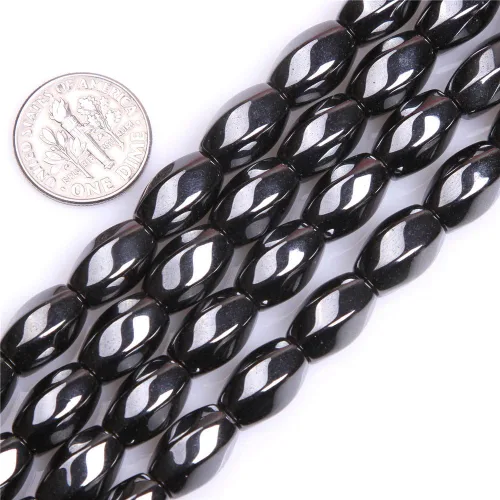 Miniatura 16 de HAAMIIQII 35 piezas de cuentas de gema suelta de hematita negra natural de 12 mm en forma circular, cuentas de piedra espaciadora para hacer