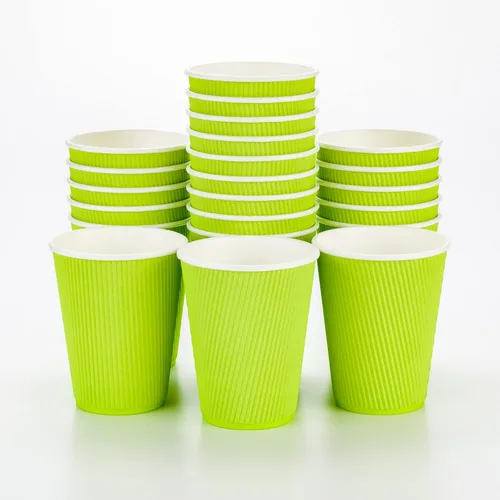 Miniatura 68 de Vasos de café de papel aislado de pared corrugada, 12 onzas, 12 onza, Negro