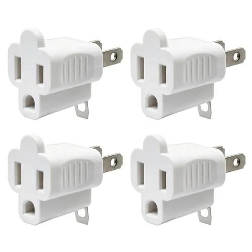 Miniatura 16 de ELEGRP Adaptador de 2 a 3 puntas, paquete de 2, gris - Adaptador de enchufe de conexión a tierra polarizado, certificación ETL