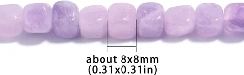 Miniatura 4 de Piedras preciosas de amatista natural de 0.315 pulgadas (0.315 in), cuentas de cubo cuadrado sueltas, piedra curativa, poder Turmalina