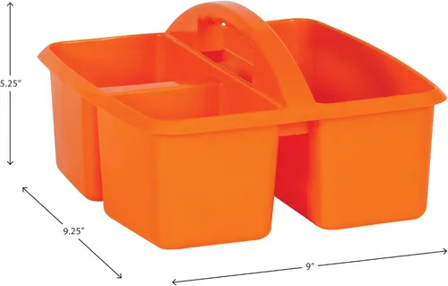 Miniatura 3 de Teacher Created Resources Organizador de almacenamiento de plástico portátil naranja, paquete de 6 para aulas, habitación de niños y organización