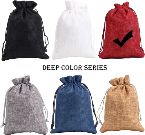 Miniatura 7 de YANGBOYY Bolsas de arpillera, 25 paquetes de 5 x 7 pulgadas, bolsa de regalo de arpillera con cordón, bolsa de regalo de fiesta, bolsillos de lino