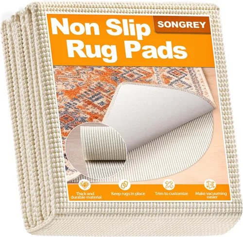 Miniatura 9 de Songrey Almohadilla antideslizante de 2 x 6 pies, almohadillas extra gruesas para superficies duras, evita deslizamientos y asegura las alfombras