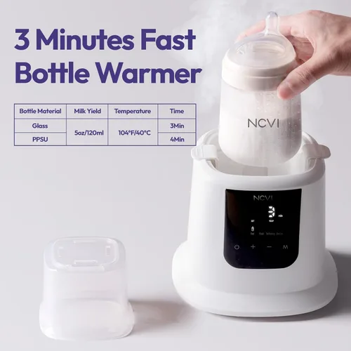 Miniatura 2 de NCVI Calentador de leche para bebé, calentamiento rápido de 3 minutos, 8 en 1, calentador de bolsas de leche materna para bebés con temporizador