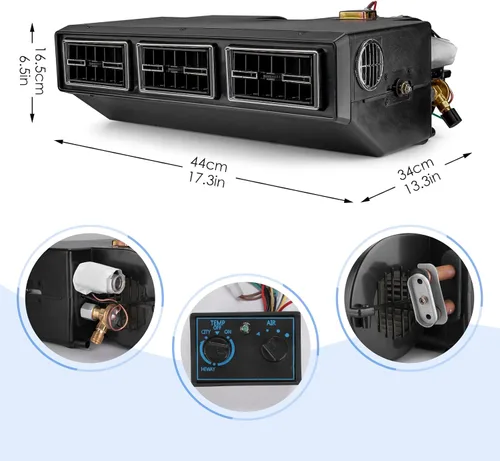 Miniatura 3 de Aire acondicionado de 12 V CC, el sistema de aire acondicionado alimentado por batería es aplicable a autos antiguos, camionetas, caravanas