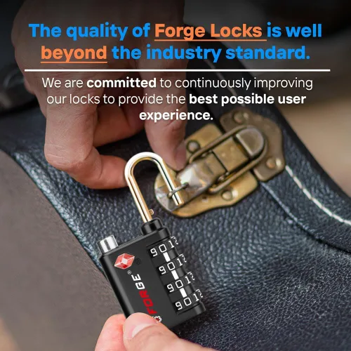 Miniatura 8 de Forge Doble apertura: cerradura con llave o combinación, cerradura aprobada por la TSA para equipaje, estuche pelícano, viajes, gimnasio, escuela