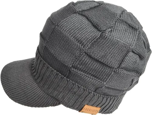 Miniatura 2 de Gorro de punto para hombre con visera Skullcap Cadet Newsboy Cap Ski Winter Hat