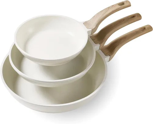 Miniatura 8 de CAROTE Juego de sartén antiadherente, sartén para tortillas, sartén de granito saludable y no tóxico, sartén de huevos compatible con inducción
