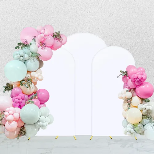 Miniatura 11 de Fundas de arco elásticas de 6 pies, color beige, para bodas, cumpleaños, baby shows, fiestas, banquetes