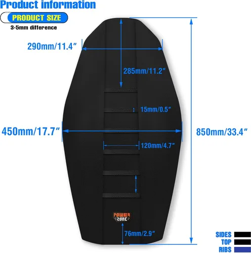 Miniatura 4 de Funda universal para asiento de motocicleta, agarre de goma antideslizante a rayas, costura suave para CRF WR WRF RMZ YZF SXF EXC EXC XC SX CR KLX