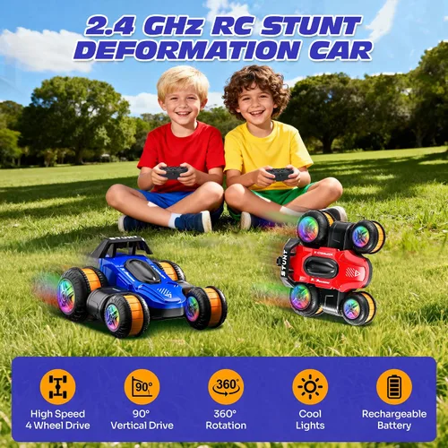 Miniatura 2 de Coche de Derrape de Alta Velocidad con Control Remoto para Niños, Autos RC de Deformación con Rotación de 360 Grados para Niños y Niñas de 3 a 16