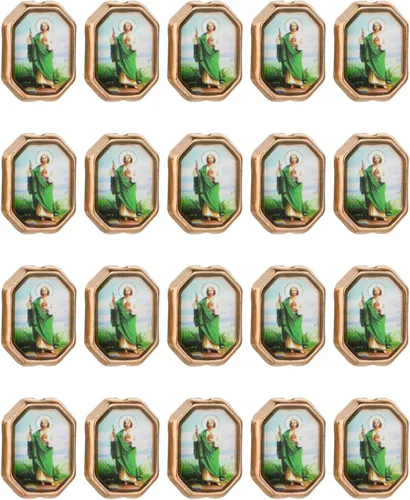 COTTVOTT 20 cuentas espaciadoras de Nuestra Señora de Guadalupe de San Judas para bricolaje, rosario, collar, pulsera, joyería, abalorios, parte