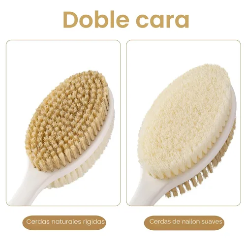 Miniatura 3 de Backski Limpiador corporal antideslizante para ducha, cepillo de ducha de mango largo con cerdas rígidas y suaves, limpiador de espalda exfoliante