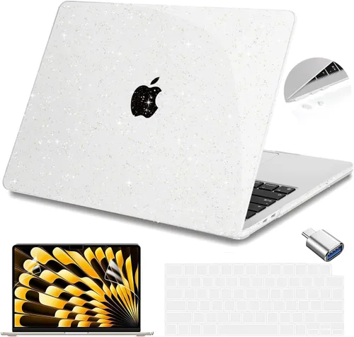 Miniatura 9 de Teryeefi Funda compatible con M3 MacBook Air de 15 pulgadas 2023 2024 versión A3114/A2941, carcasa rígida de plástico con cubierta de teclado