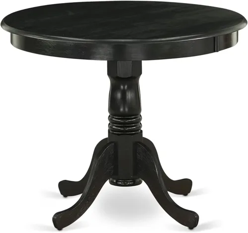Miniatura 3 de East West Furniture ANLA3-ABK-47 - Juego de muebles de comedor de 3 piezas que contiene una mesa de cocina redonda con pedestal y 2 sillas