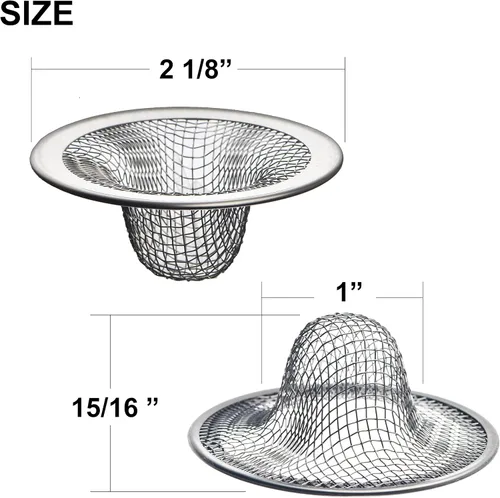 Miniatura 2 de Paquete de 12 – Cesta superior de 2.125 pulgadas / 1 pulgada – Colador de drenaje de malla para fregadero de baño, utilidad, pendiente, lavandería