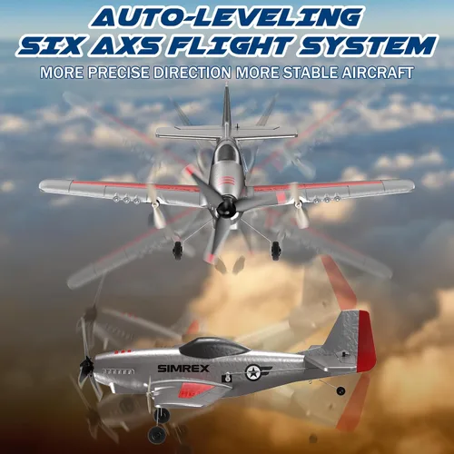 Miniatura 4 de Avión RC SIMREX para niños - Avión de juguete a control remoto de 2.4GHz 3 canales con giroscopio de 6 ejes, 2 velocidades, 2 baterías, avión RC