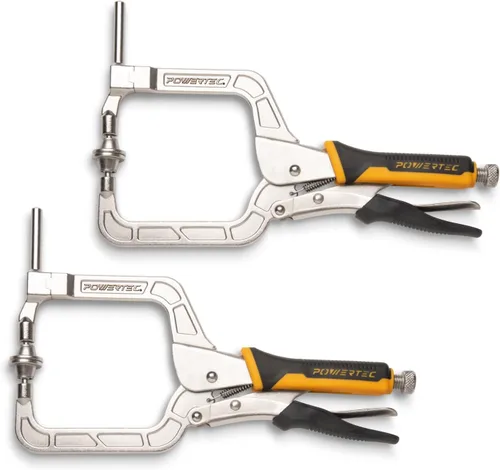 Miniatura 8 de POWERTEC Abrazadera para Agujeros de Bolsillo, Abrazadera de Ángulo Recto de 12" de Liberación Rápida para Ensamblaje de Agujeros de Bolsillo