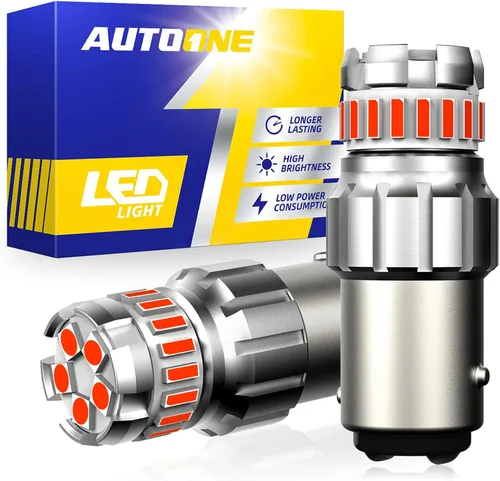AUTOONE Bombilla LED roja 1157 para luces de freno, bombillas LED BAY15D 2057 2357 7528 para luz trasera, 300% más brillantes, Canbus listas para