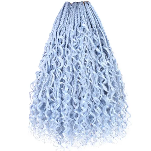 Miniatura 28 de Beverlee Goddess Box - Trenzas de ganchillo de 8 pulgadas, 8 paquetes de trenzas de ganchillo bohemias, extremos rizados, pelo sintético rizado