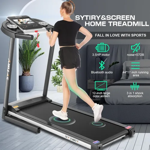 Miniatura 2 de Cintas de correr para el hogar con pantalla de TV y WiFi, máquina plegable inteligente, escena de deportes virtual 3D, altavoces HiFi, aplicación