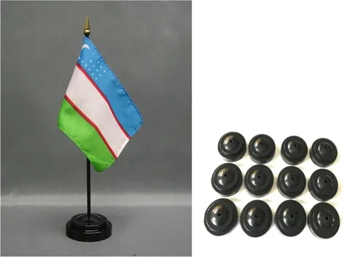 Miniatura 95 de Paquete de 12 banderas de escritorio de oficina en miniatura de poliéster Afganistán de 4 x 6 pulgadas y pequeñas banderas de mesa, 1 docena de mini