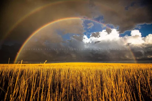 Miniatura 7 de Great Plains Photography Print (Not Framed) Picture of Double Rainbow Over Golden Wheat Field on Stormy Spring Day in Kansas Western Sky Wall Art