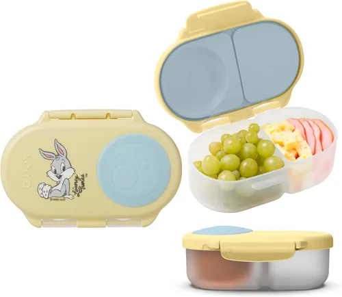 Miniatura 30 de b.box Batman Snack Box - Recipientes a prueba de fugas de 2 compartimentos para niños, mini caja Bento para niños y niños pequeños, contenedores