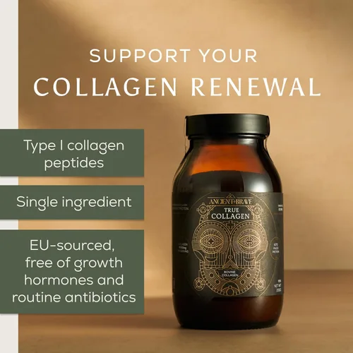 Miniatura 4 de Ancient + Brave True Collagen Powder 7.05oz (Ap 33 porciones), péptidos de colágeno alimentados con pasto de la UE, proteína en polvo altamente