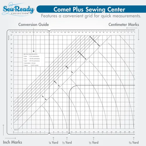 Miniatura 7 de Sew Ready Comet Plus - Mesa de costura artesanal, 56.75 x 23.5 pulgadas, tamaño total de plataforma con rejilla de corte de tela precisa y cajón