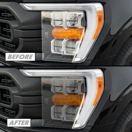 Miniatura 6 de SlickMod Tinte de humo de vinilo precortado para faros Ford F150 2021-2023 (20% humo oscuro, 2. corte de faros) (SM-FOR-F15-2123-HL)