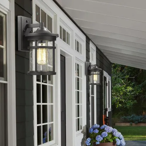 Miniatura 9 de Iluminación de pared al aire libre del anochecer al amanecer, linterna de pared al aire libre con sensor, luz de pared exterior antioxidante